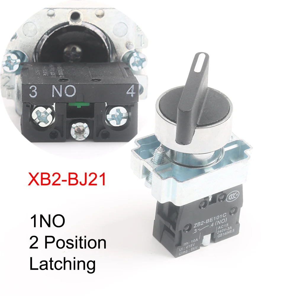 XB2-BJ21/25/33/41/45/73 BJ53 2/3 позиции 1NO/1NO1NC/2NO фиксации моментальный переключатель кнопочный переключатель самоблокирующийся self-сброс