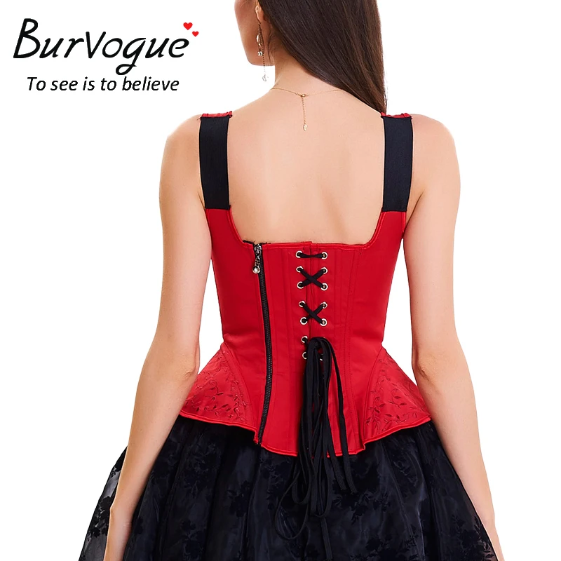 Burvogue стимпанк корсеты и бюстье топ с бретельками пояс контроль корсет на молнии