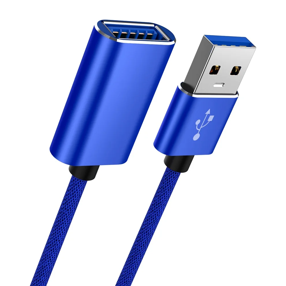 USB кабель-удлинитель Супер Скоростной USB 3,0 кабель папа-мама 1 м Синхронизация данных USB 3,0 удлинитель Кабель для передачи данных удлинитель провода - Цвет: Синий