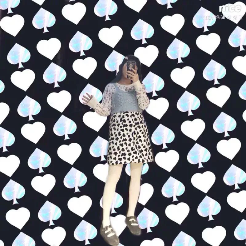 Весенняя уличная мини-юбка с принтом уличной коровы unif harajuku женская короткая юбка с высокой талией faldas jupe femme трапециевидная камуфляжная юбка