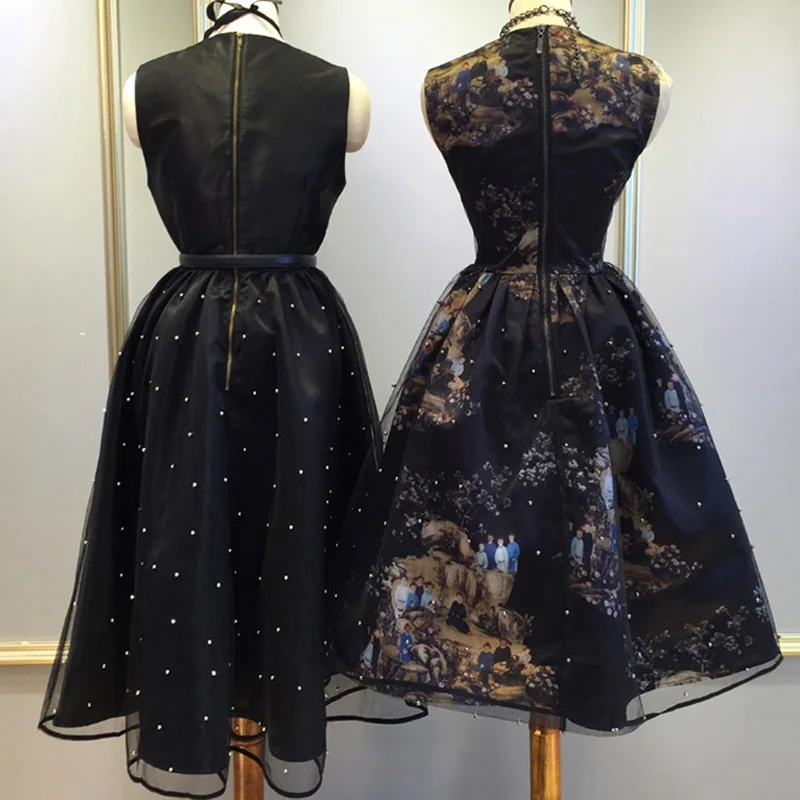 Женское бальное платье без рукавов черное винтажное праздничное принцессы с