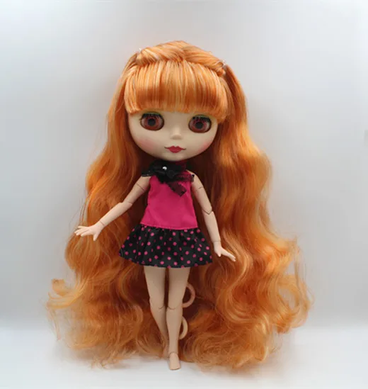 Кукла blygirl blyth Обнаженная кукла оранжевые белые кровавые волосы могут закрыть глаза матовое лицо оболочка 1/6 больше Объединенный корпус кукла DIY кукла