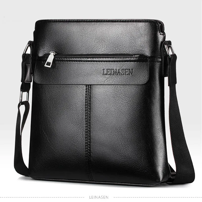 BLACK Кожаный портфель maleta sacoche homme коричневый bolso hombre maletin cuero bolsa masculina для ноутбука, Офисные Сумки для мужчин - Цвет: BLACK