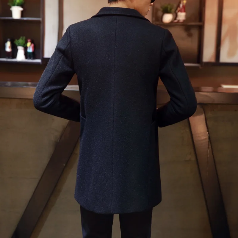 

Autumn Winter Men's coat windbreaker plaid coat casual woolen blouse