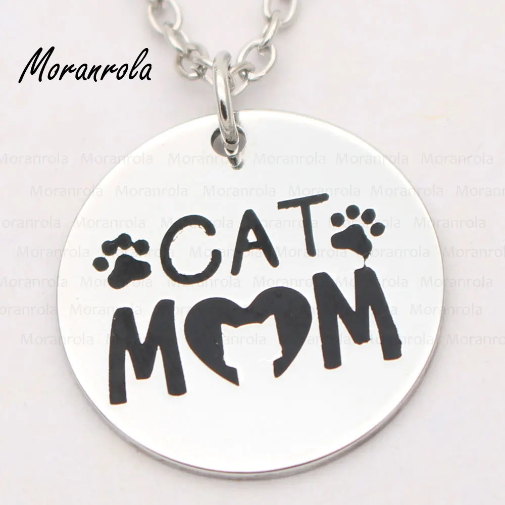 New arried &quotCat Mom &quotcat lover Copper necklace &ampKeychain charm cat jewelry paw mama Fur mom Baby | Украшения и