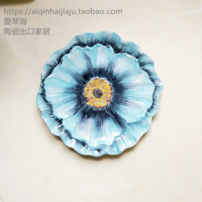 Ceramic european-style decoration creative family western food plate fruit American garden flower bowl | Дом и сад