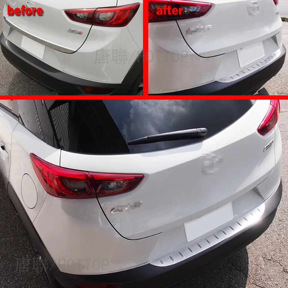 HOTTOP наружный задний бампер из нержавеющей стали для Mazda CX-3 Накладка на порог автомобиля аксессуары