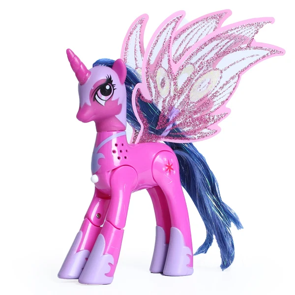 Фиолетовый My little horses action figure anime figure toys for children ponies toys lovely Unicorn light and music joint are movable - Цвет: Фиолетовый