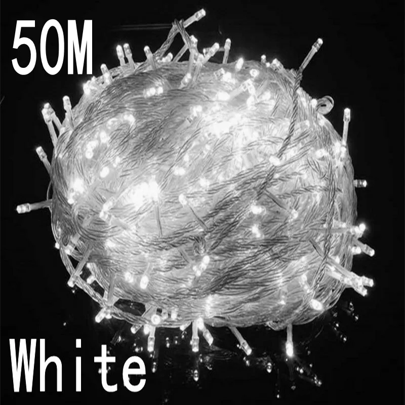 Новый Белый цветной струнный светильник 50 м 400 LED