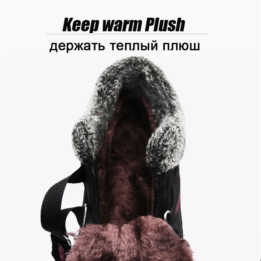 TKN/женские зимние ботинки женские Теплые ботильоны с толстым голенищем