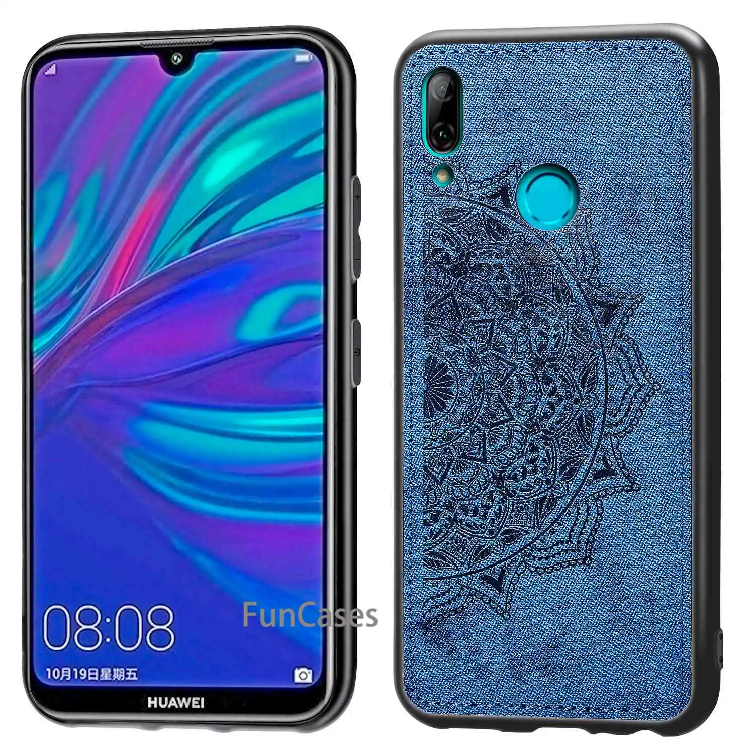 Роскошный противоударный тканевый чехол с оленем для huawei Y7 2019 текстурой