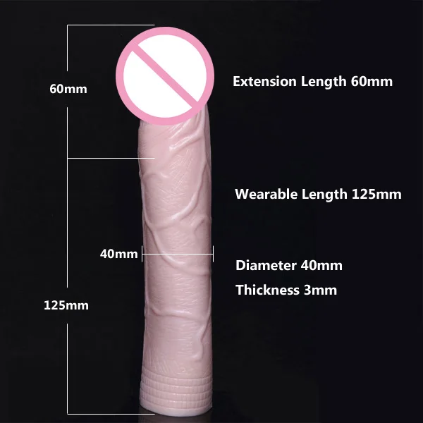 Горячая продажа силиконовый рукав для пениса с 6 см расширителем увеличение секс