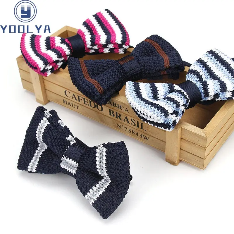 Мужская вязаная Бабочка горячая Распродажа полосатый однотонный точечный