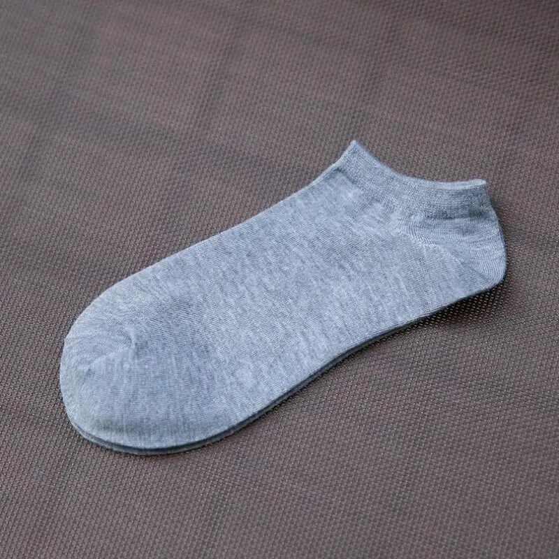 Light Grey Мужские классические носки из хлопка однотонноные Цветные Короткие повседневные носки мужские носки с манжетами - Цвет: Light Grey