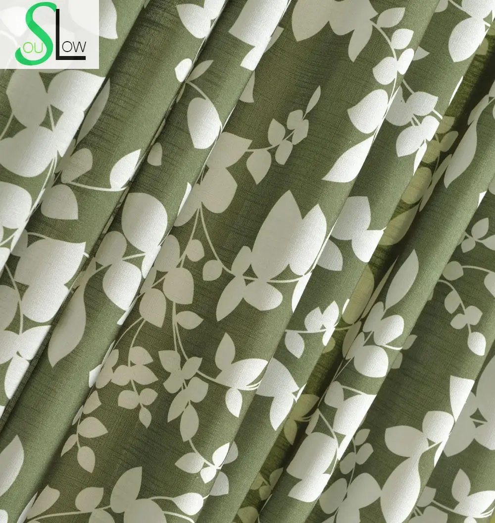 Текстильные шторы с принтом современные занавески листьями для гостиной детской