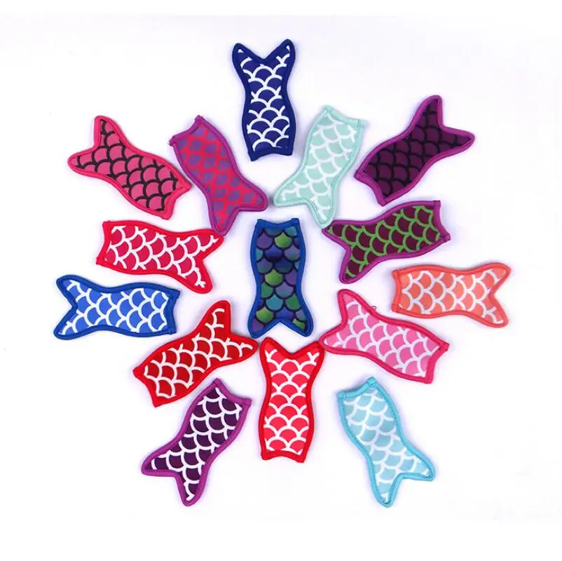 

Free Shipping Mermaid Printing Neoprene Popsicle Holder Ice Cooler Case Ice Lolly Multicolor LX2093