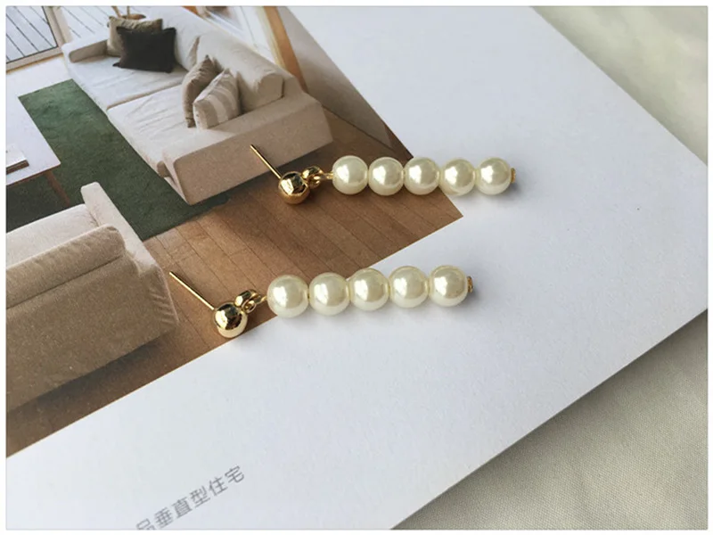 

Hand made custom Japan and South Korea wind retro temperament style Hepburn wind beads beads pearl earrings wholesale