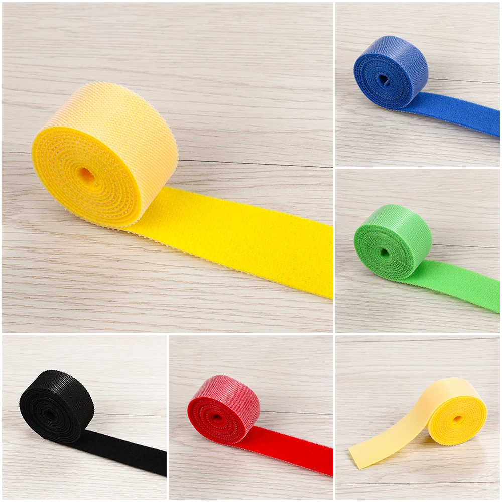 1PC Durable 1M Magic Cable Power Wire Management Fastener Hot Strap Marker Cord Organizer Cable Ties Fastening Tape Roll