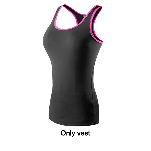 Black pink vest Женский спортивный костюм для спортзала, йоги, комплекты из 2 предметов, женская спортивная одежда, комплект для йоги, фитнеса, йоги, спортивный костюм, комплект спортивной одежды для фитнеса, йоги - Цвет: Black pink vest
