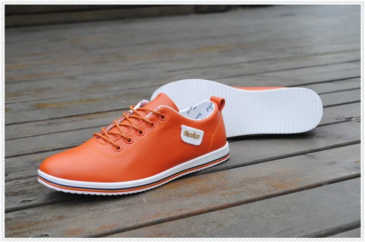 Autumn Winter Men Shoes Breathable Men's Casual Shoes Pu Leather Flat Shoes Lace-Up Man Shoes Comfortable Outdoor White Sneakers