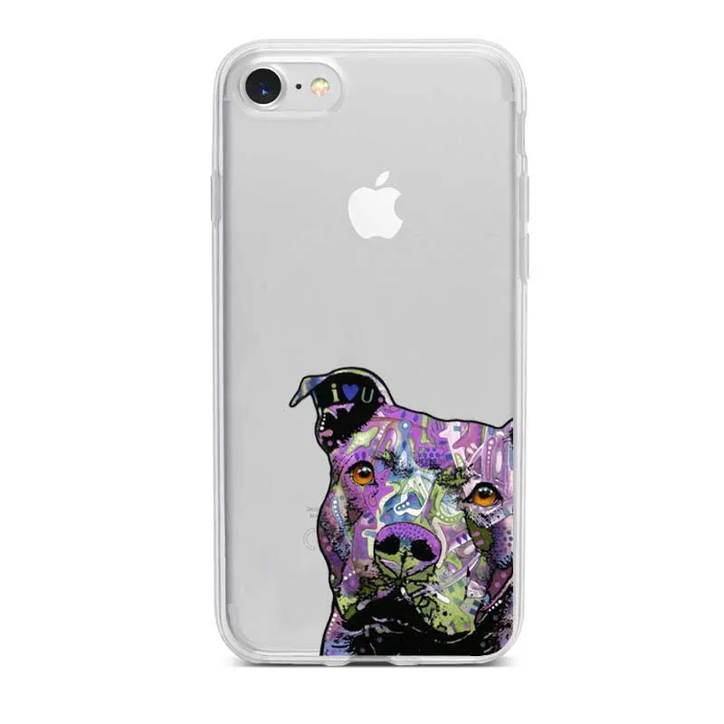 TPU Питбуль милая собака питомец питбуль силиконовый Suave TPU чехол Capa Do Telefone para o iphone11 11PRO 11PROMAX X XR XSMAX 6 7 8 Plus 5 - Цвет: TPU