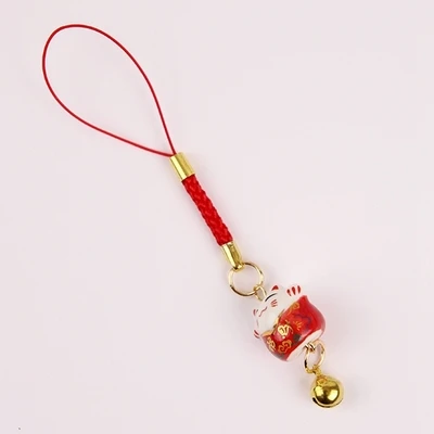 1 шт. Omamori Maneki Neko Fortune Cat Висячие брелки брелок милый меховой колокол украшение подвеска на сумку хороший подарок J30