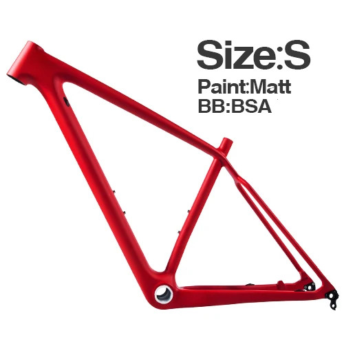red S Matte 29 дюйм. Горный велосипед, карбоновая рама, дисковый тормоз, 29er, велосипедная рама BSA, цветная рама, 135 мм* 9 и 142 мм* 12, горный велосипед S/M/L UD - Цвет: red S Matte