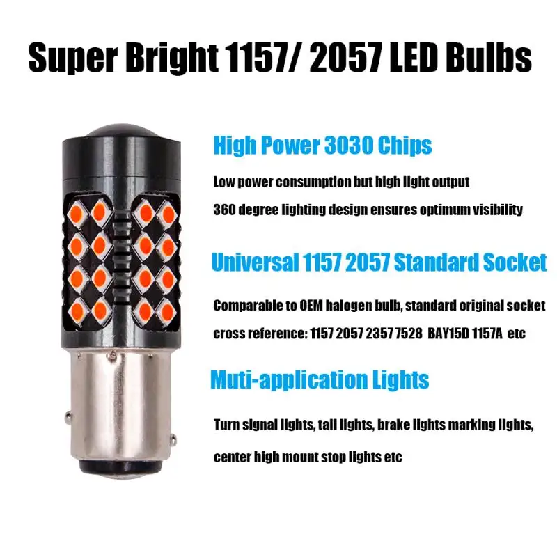 1 шт. Ba15d 1157 W21/5 W 30 SMD 3030 светодиодный Автомобильные стоп-сигналы 21/5 Вт DRL вождения