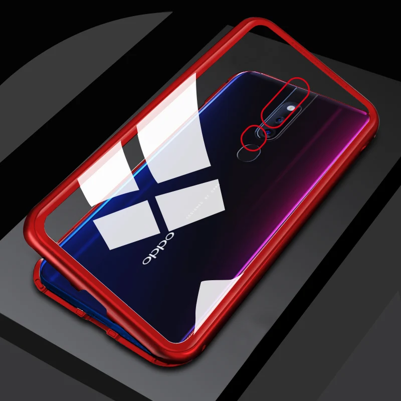 Магнитный чехол-книжка для oppo f11 pro чехол из прозрачного стекла жесткий