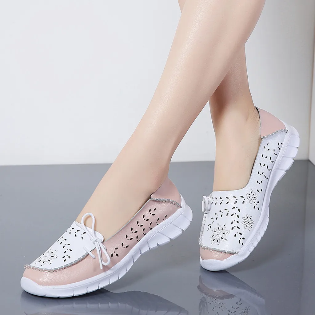 Женская обувь SAGACE на плоской подошве с бантом закругленным носком|Женские