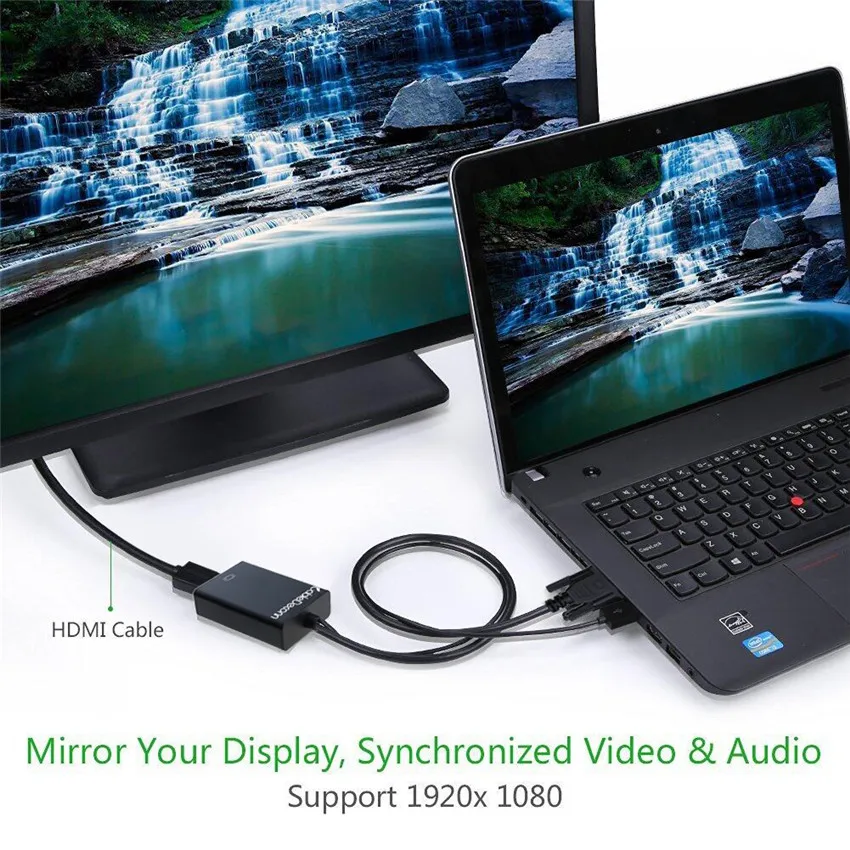 Преобразователь из VGA в HDMI адаптер с USB аудио для HDTV компьютерного проектора