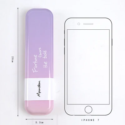 bold JIANWU/Minimalism iron Tinplate creative stationery box tin pencil box Cartoon pencil case school student gifts - Цвет: bold