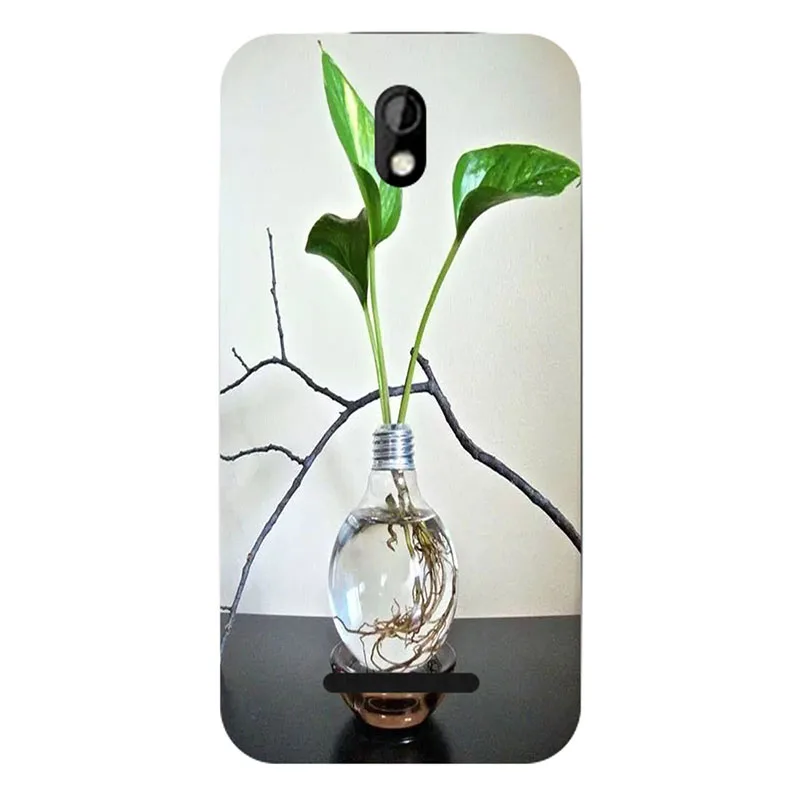 Чехол для htc Desire 500 506E цветок мультфильм листья задняя крышка тяжелых случаях
