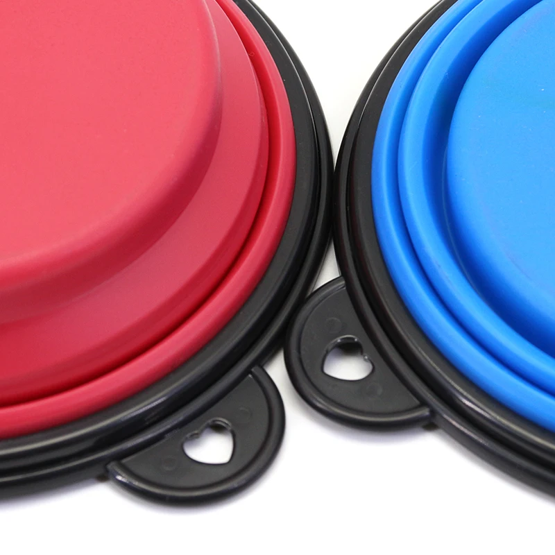 Складная миска для кормления домашних животных силиконовая портативная