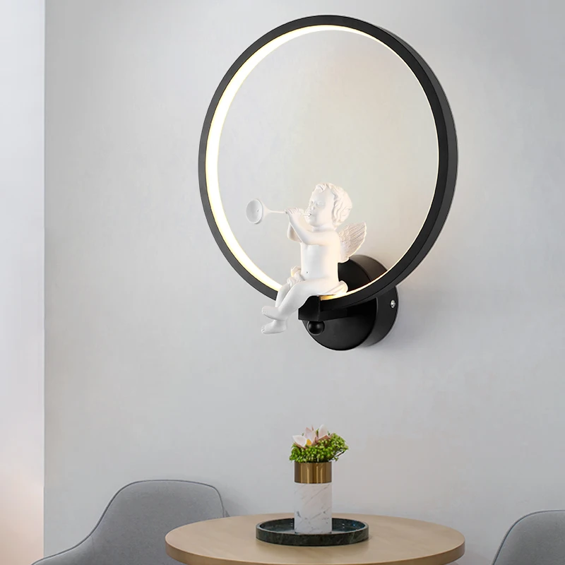 Modern Wall Lamps angel Nordic creative for living room bedroom bedside lighting bracket High-power led lustre Home Decorat