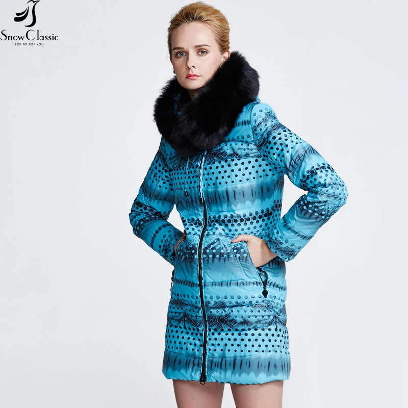 Snowclassic зимние теплые пуховик Женская длинная куртка Ultra Light 80% белый куртки-пуховики Толстый Тонкий дамы 6 цветов