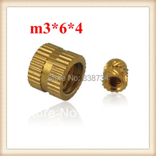 

100pcs m3*6*4 high quality brass knurling nut