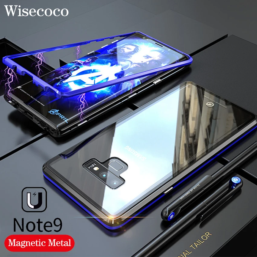 Роскошный металлический чехол для телефона Note 9 с магнитной адсорбцией Samsung Galaxy