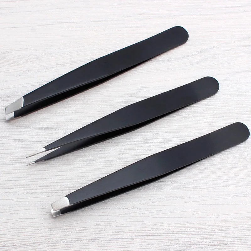 3 Pcs/Set Eyebrow Tweezers Stainless Steel Point Tip/Slant Tip/Flat Tip Hair Remover Tools Kit CD88 | Красота и здоровье