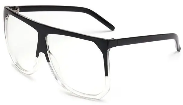 C9 black clear clear Шикарные Черепаховые Солнцезащитные очки с плоским верхом, женские солнцезащитные очки большого размера квадратной формы, модные дизайнерские брендовые европейские солнцезащитные очки с большой оправой, градиентные - Цвет линз: C9 black clear clear