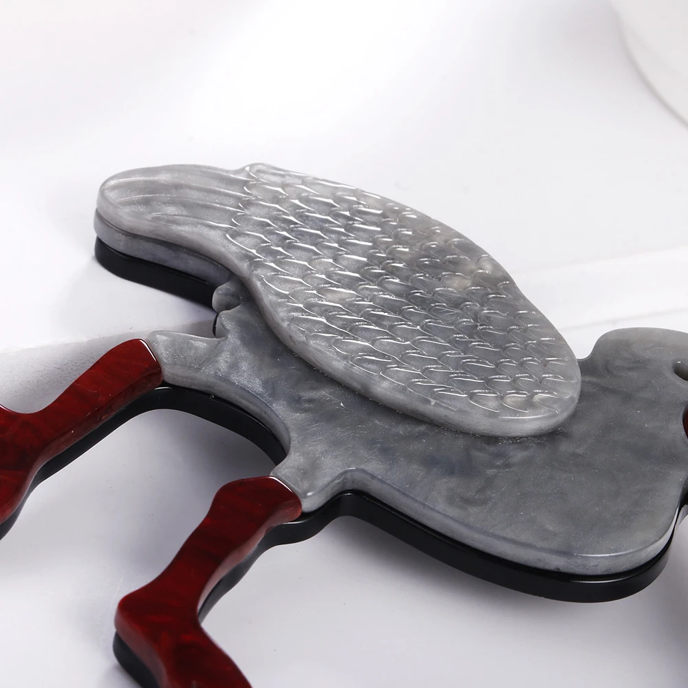 FishPeach новый дизайн Акриловые броши в виде птиц для женщин искусственная смола