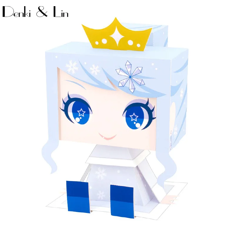 

DIY Paper Model Little Snow Princess Assemble Hand Work Puzzle Game Adult Children 3D Puzzle Toys Denki & Lin