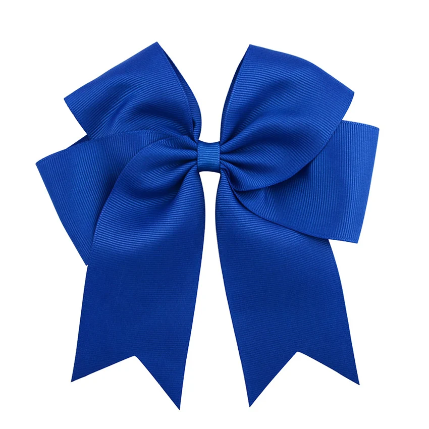 20 пар 6 дюймов большой Cheer Grosgrain ленты бант аксессуары для волос ручной работы Твердые Болельщицы банты для волос с аллигатором заколки для волос