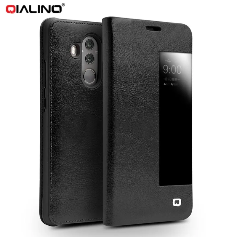 QIALINO mate 10 Pro Чехол для huawei 10Pro классический стиль чехол с окошком из воловьей кожи