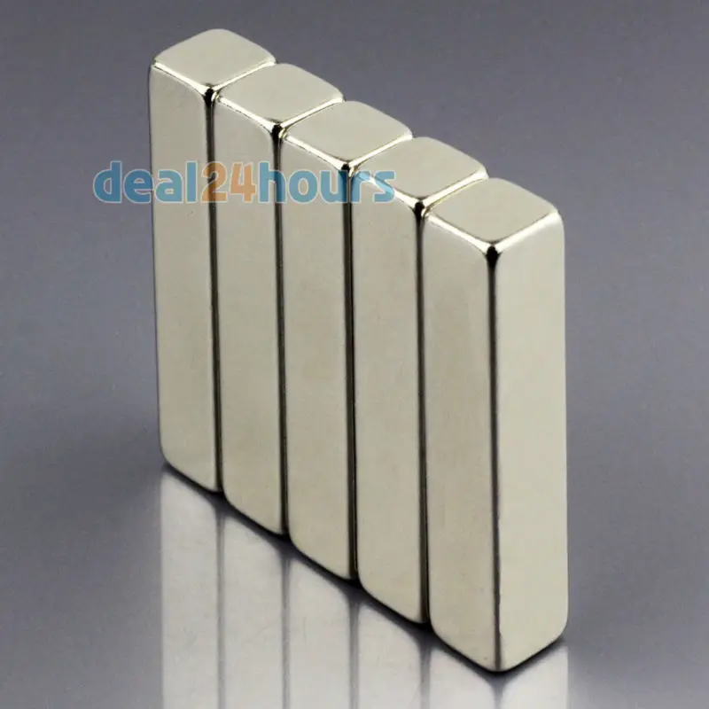 OMO Magnetics 5 шт. N50 Супер сильный блок кубовидные неодимовые магниты 50x10x10 мм редкоземельные