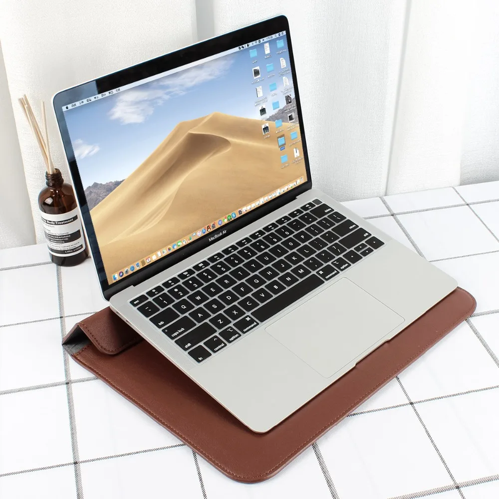 Для Macbook Air 13 11 дюймов чехол, чехол-кошелек для Macbook Pro 13 15 retina ультра тонкая сумка для переноски с подставкой