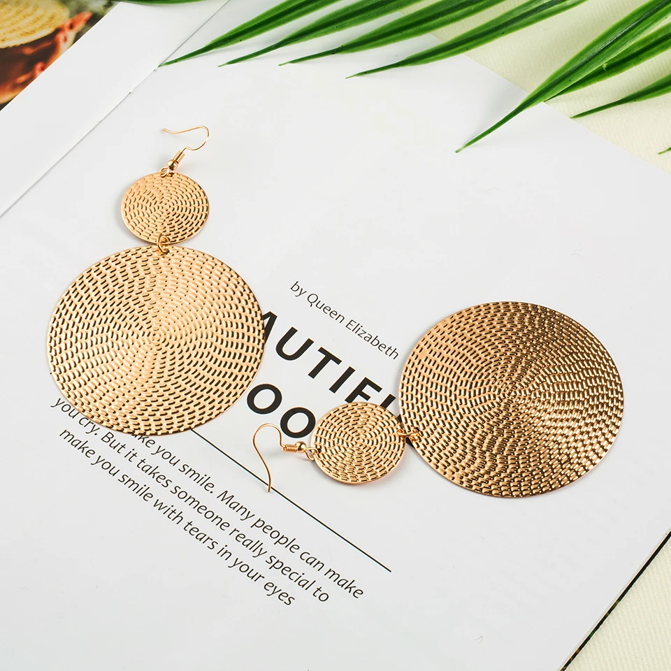 2019 Модные женские серьги капли из сплава Очаровательные золотые блестящие