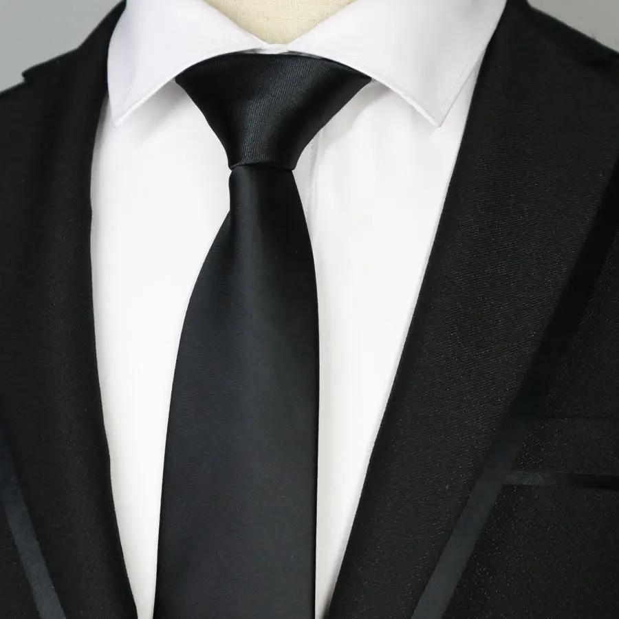 Мужской узкий галстук 7 см полиэстер шелк Узкий однотонный для свадьбы вечеринки
