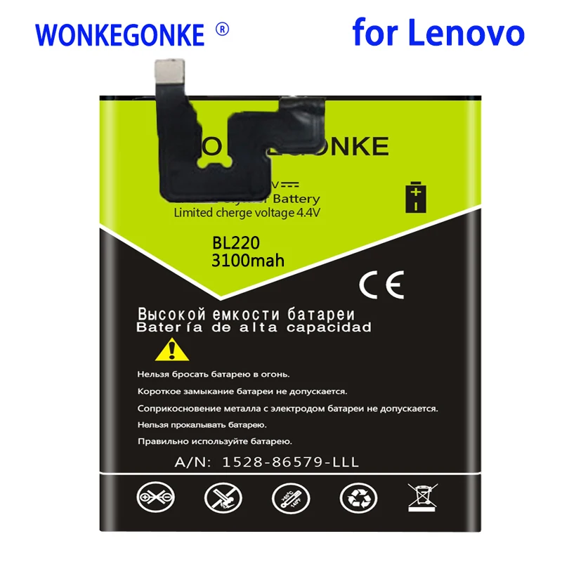 

WONKEGONKE 3100 мАч BL 220 BL220 батарея для Lenovo S850 S850T батареи Bateria
