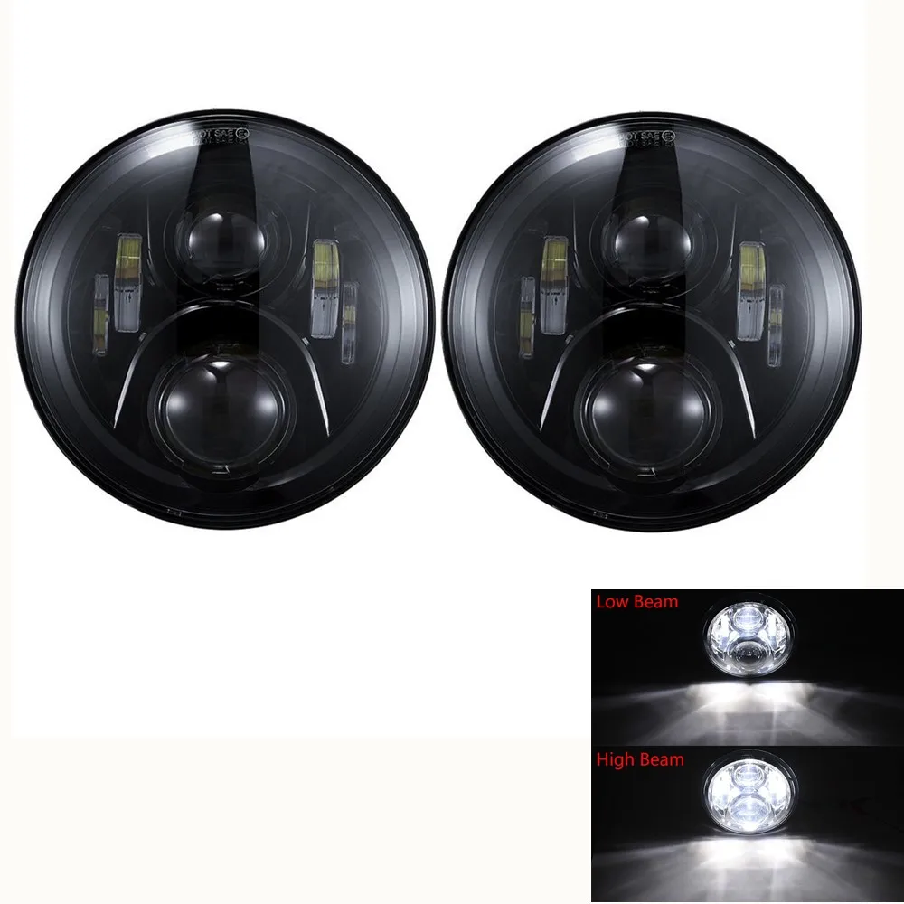Круглые фары DOT светодиодный Hi Low 7 дюймов для Ford Mustang 1965 1978 Jeep Wrangler JK TJ 1997 2018|Фара